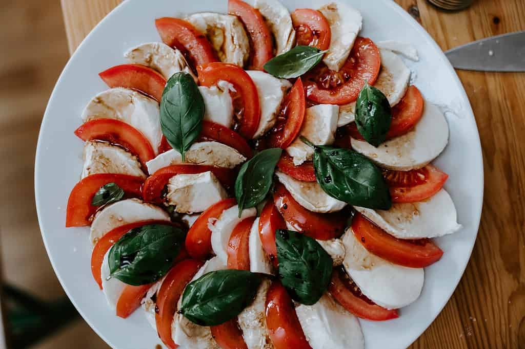 Caprese salad close up