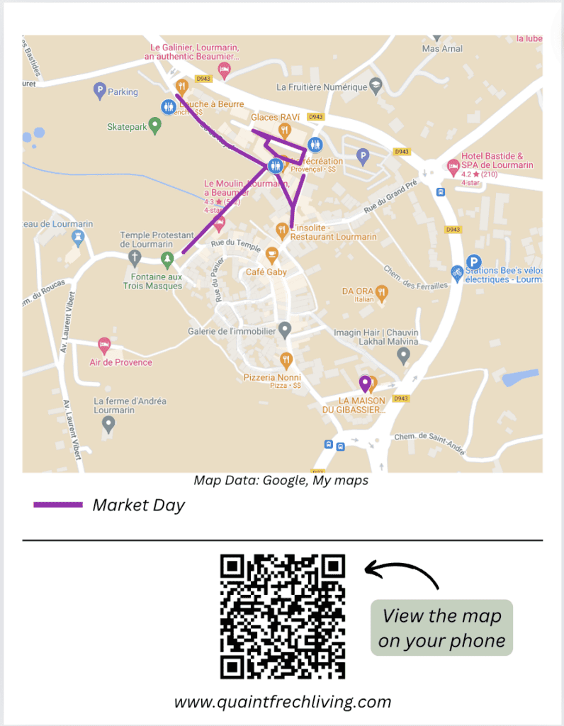 A snapshot of a map of Lourmarin village