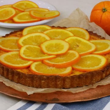 Classic French Orange Tart on a Plate