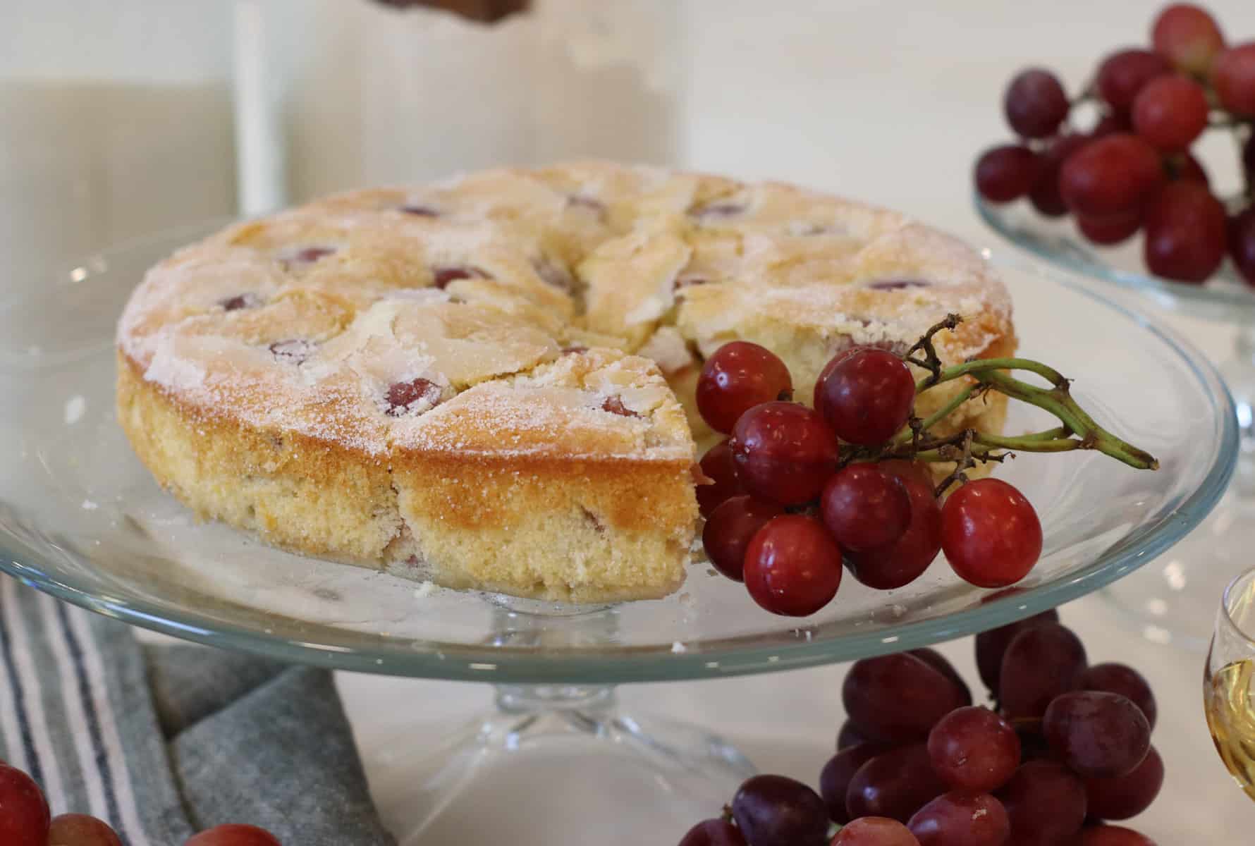 Upside Down GRAPE Cake with Pecans